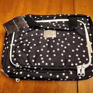 Bang Carsen travel bag accessories expanding cosmetic black white polka dots
